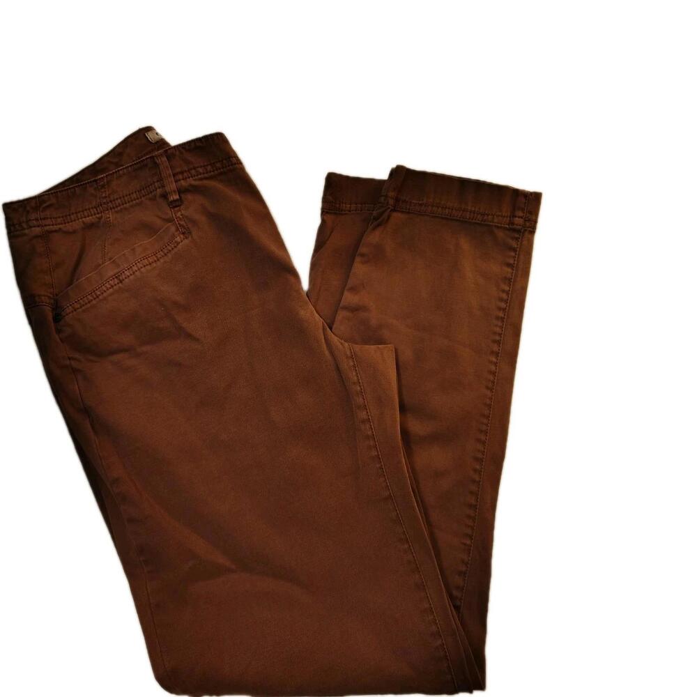 Orvis Women's Pants Sz 6 Brown Straight  Stretch Flat Front Mid Rise 31" Chino